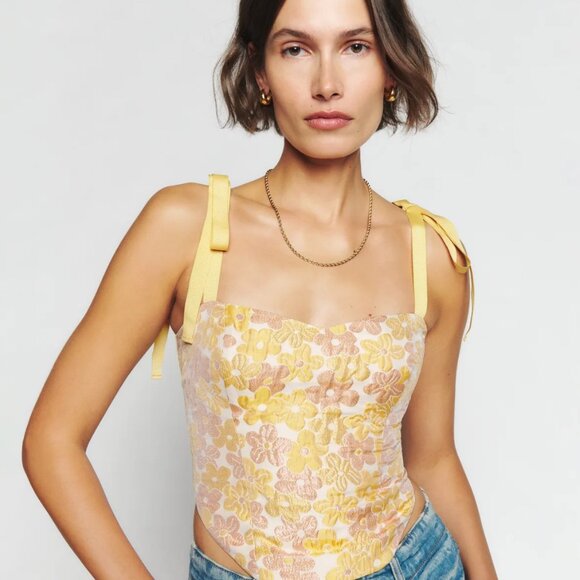 Reformation Karoline Top in Sunshine Bloom - Picture 1 of 6